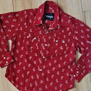 Vintage 90's Wrangler Western Shirt Boys Small